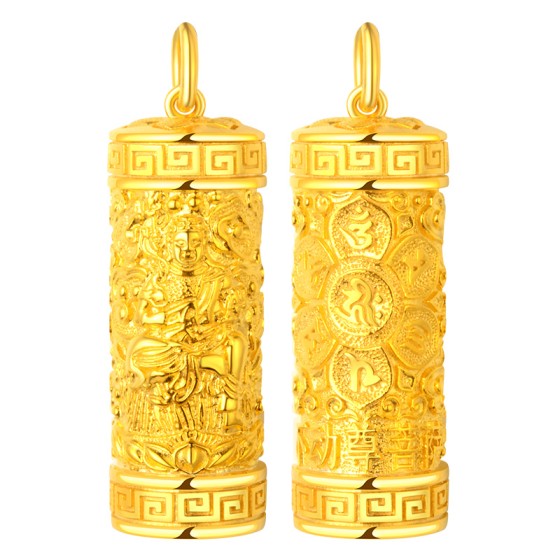 999 Pure Gold Acala Bodhisattva Guardian Pendant - Rooster Zodiac Birth Buddha